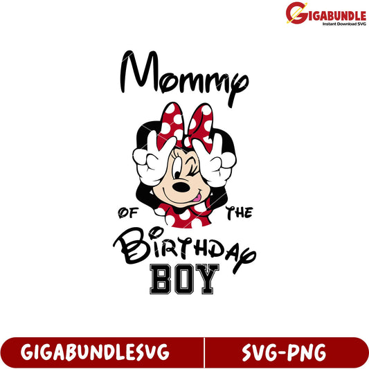Minnie Mouse Mommy T-Shirt Design for Birthday Celebration SVG File