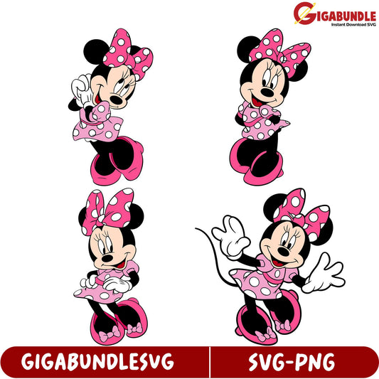 Minnie Mouse SVG Bundle  Cute Clipart for Crafting Projects