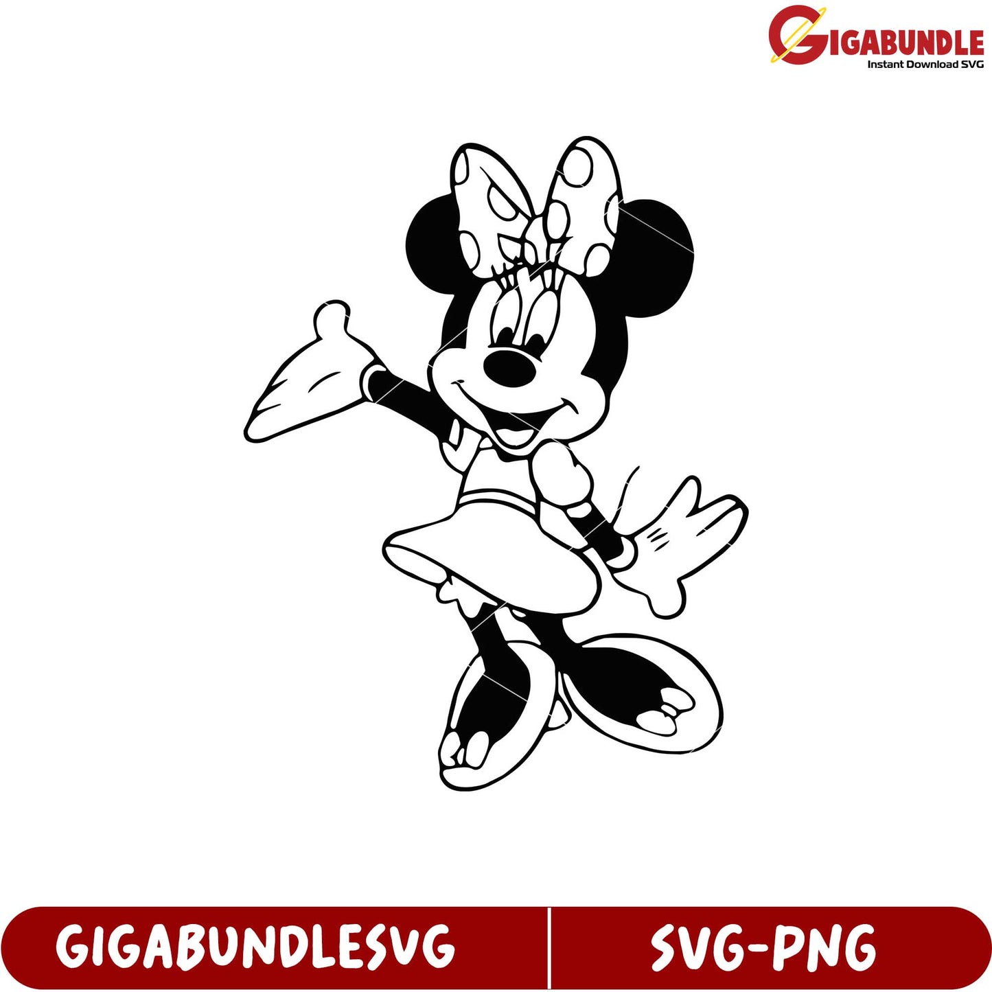 Minnie Mouse SVG Cut File for Crafts and Design Projects Downloadable