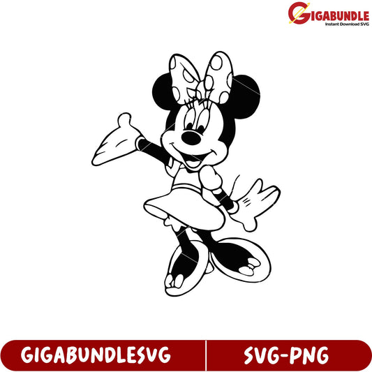 Minnie Mouse SVG Cut File for Crafts and Design Projects Downloadable