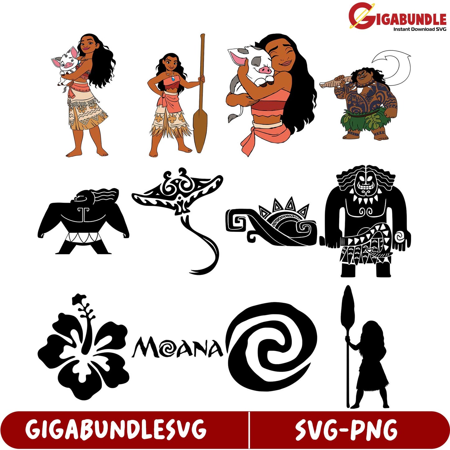 Moana SVG Bundle  Disney-Inspired Clipart for Crafts & DIY