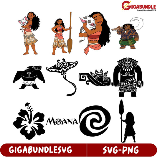 Moana SVG Bundle  Disney-Inspired Clipart for Crafts & DIY