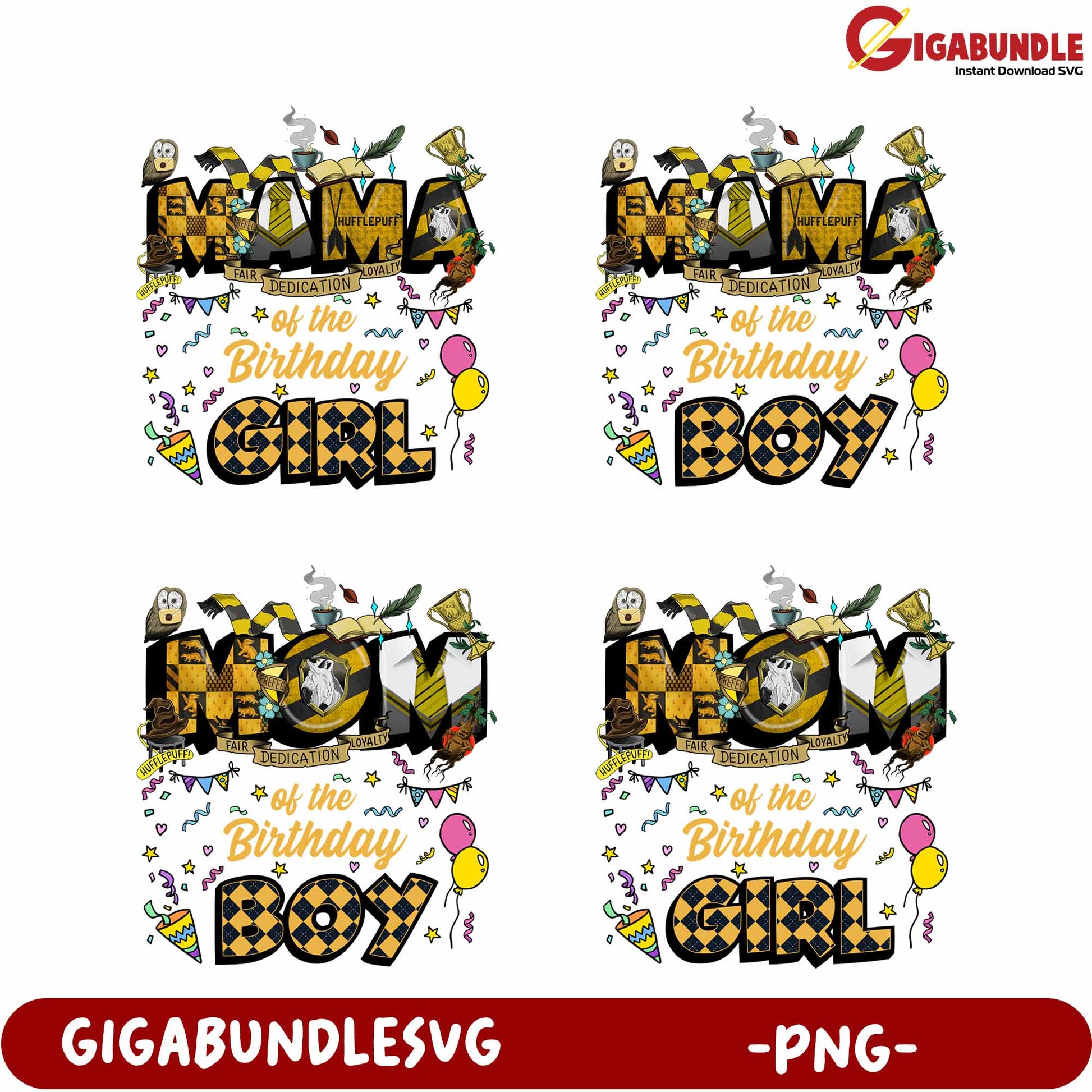 Mom Birthday Celebration PNG Design for Boy or Girl Party