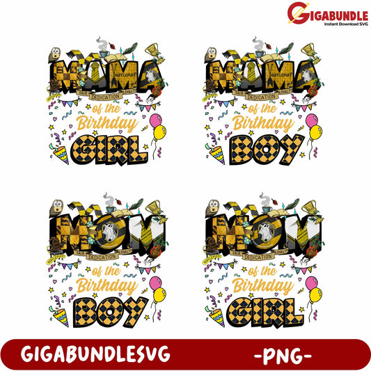 Mom Birthday Celebration PNG Design for Boy or Girl Party