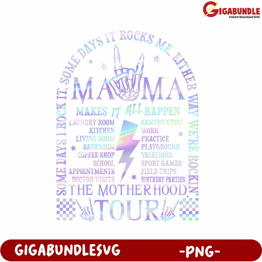 Mom Life Tour PNG Design for Busy Mothers and Celebrating Family