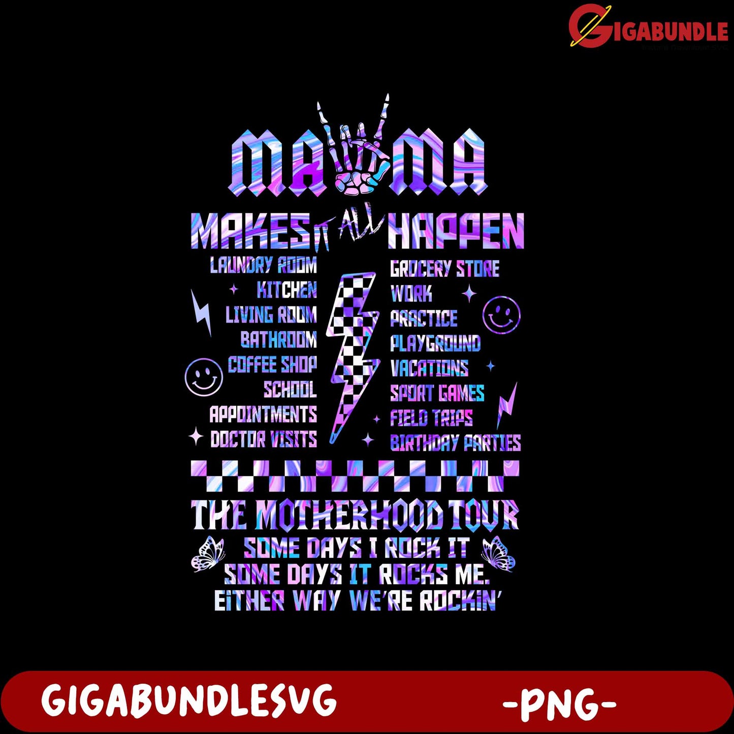 Mom Makes It Happen PNG Design for Mother's Day Gifts