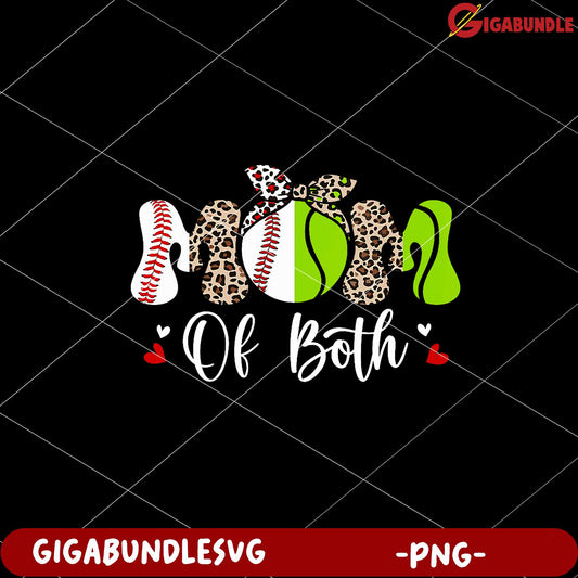 Mom Of Both Sports PNG Design for Active Moms