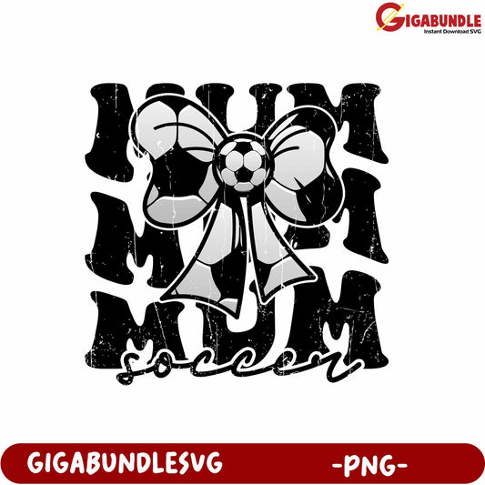 Mom Soccer Bow Graphic Design PNG for Sports Lovers and Fans