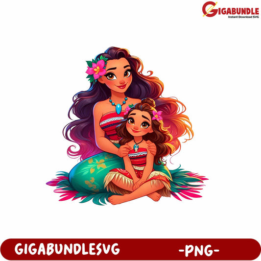 Mom and Daughter Disney Themed PNG File for Crafting Projects