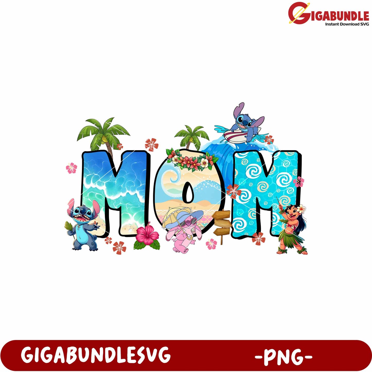 Mom beach design png, summer mom vibes png, seaside mother png
