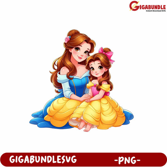 Mommy and Me Princess Dresses PNG Download for Kids Party Decor