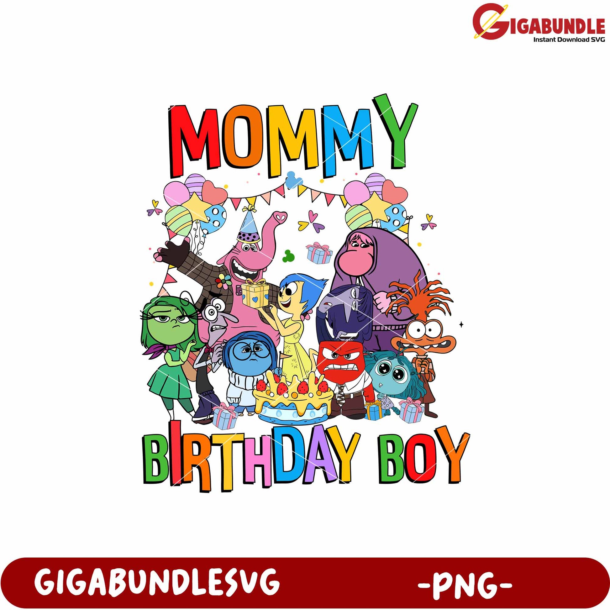 Mommy inside out birthday png, inside out disney png, birthday mommy png