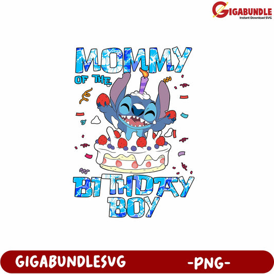 Mommy of the Birthday Boy Cute Character Design PNG for Celebrations
