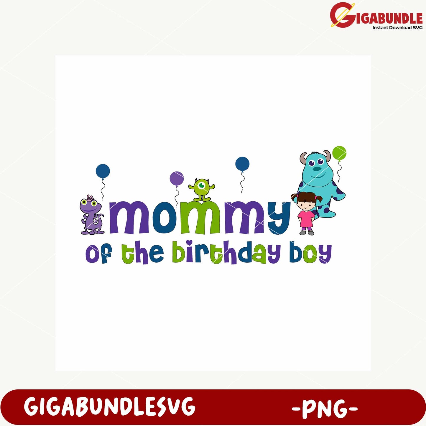Mommy of the Birthday Boy Fun Colorful PNG Design