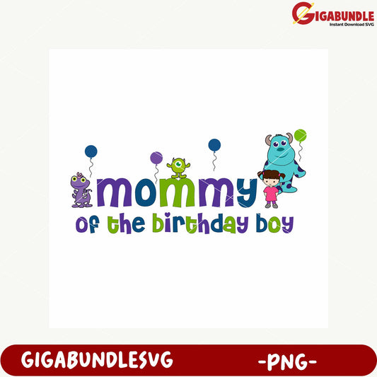 Mommy of the Birthday Boy Fun Colorful PNG Design