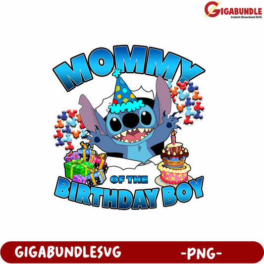 Mommy of the Birthday Boy PNG Illustration with Fun Decorations