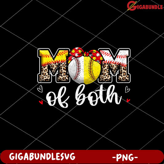Mom of Both Sports PNG Design for Mother's Day Gifts