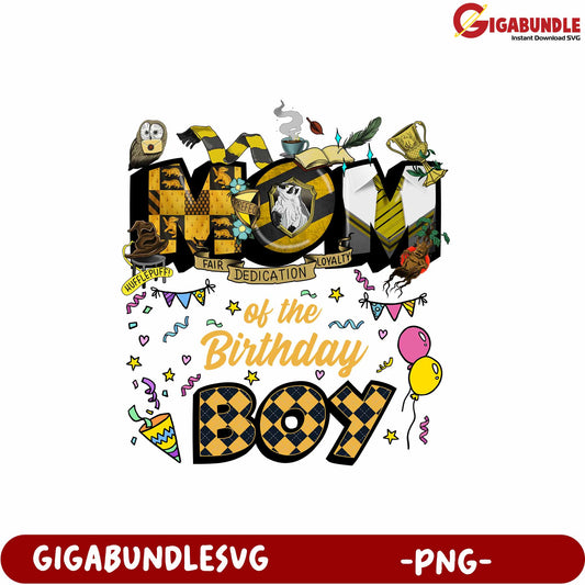 Mom of the Birthday Boy PNG Design Celebrating Special Moments