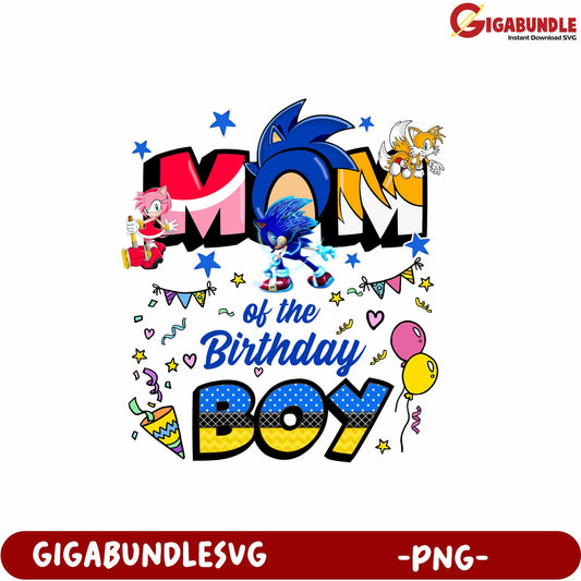Mom of the Birthday Boy PNG Product for Celebrating Special Events