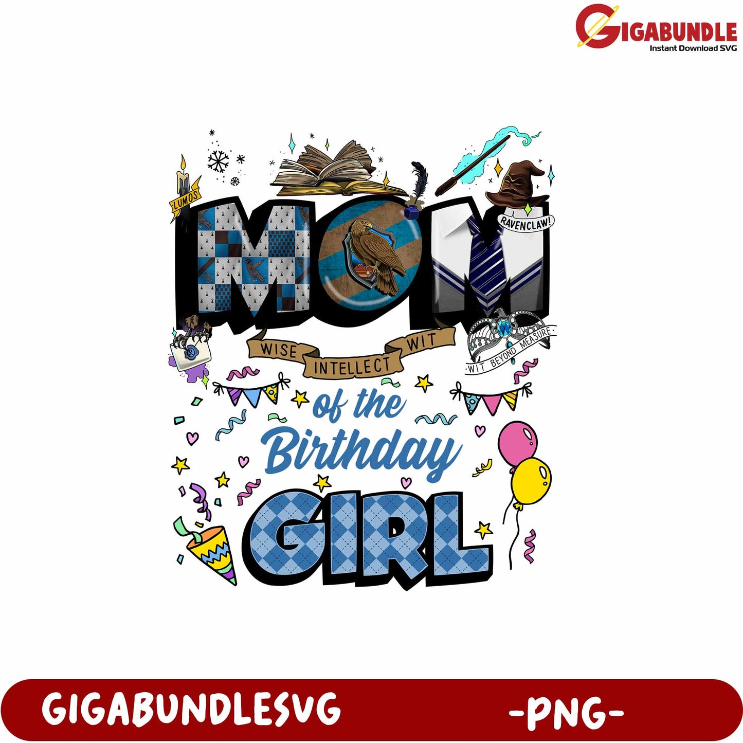 Mom of the Birthday Girl PNG Design with Fun Graphics and Colors
