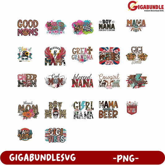 Moms and Grandmas Inspirational Quotes PNG Designs for Scrapbooking