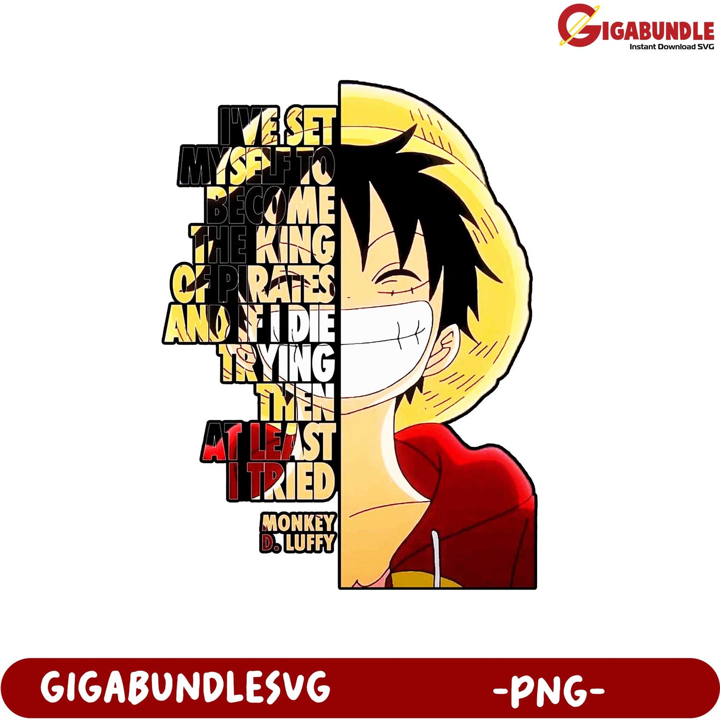 Monkey D Luffy Statement Artwork for Pirates Enthusiasts PNG