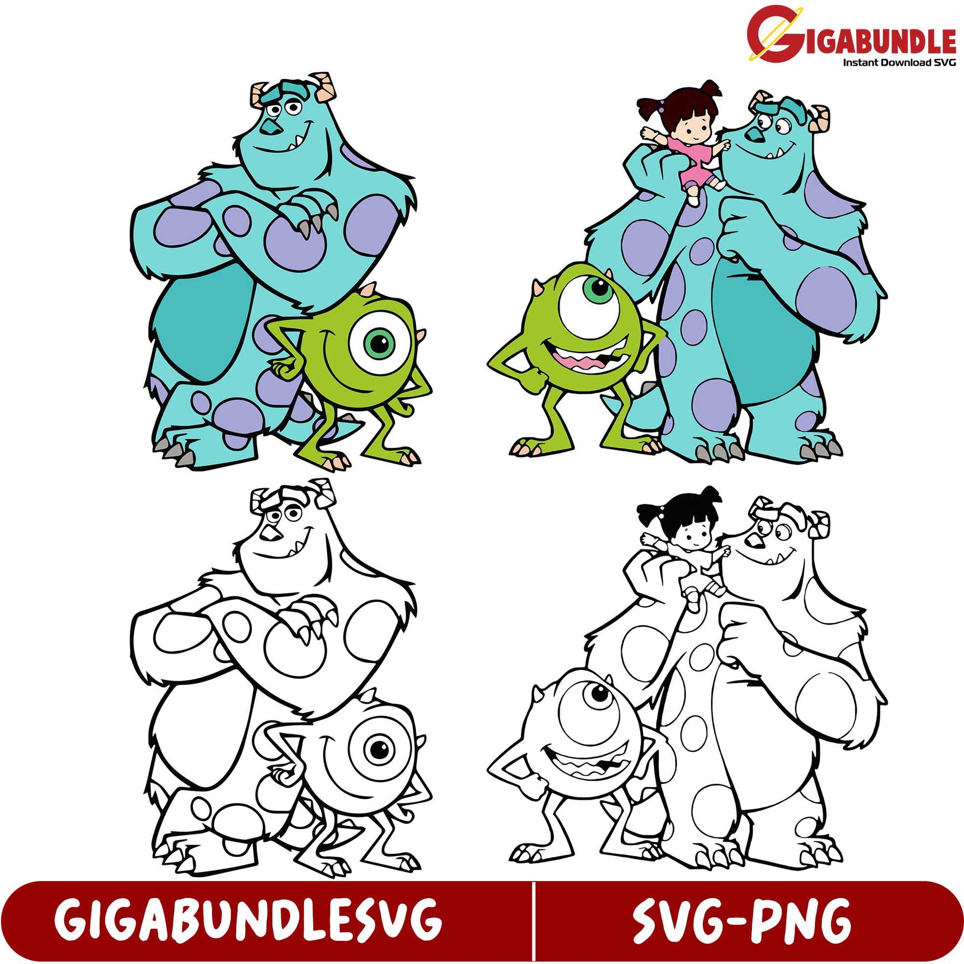 Monsters SVG Bundle Cute Character Designs for Instant Download