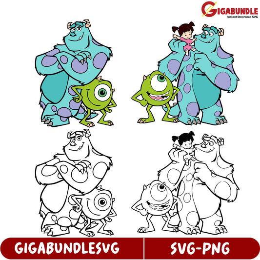 Monsters SVG Bundle Cute Character Designs for Instant Download