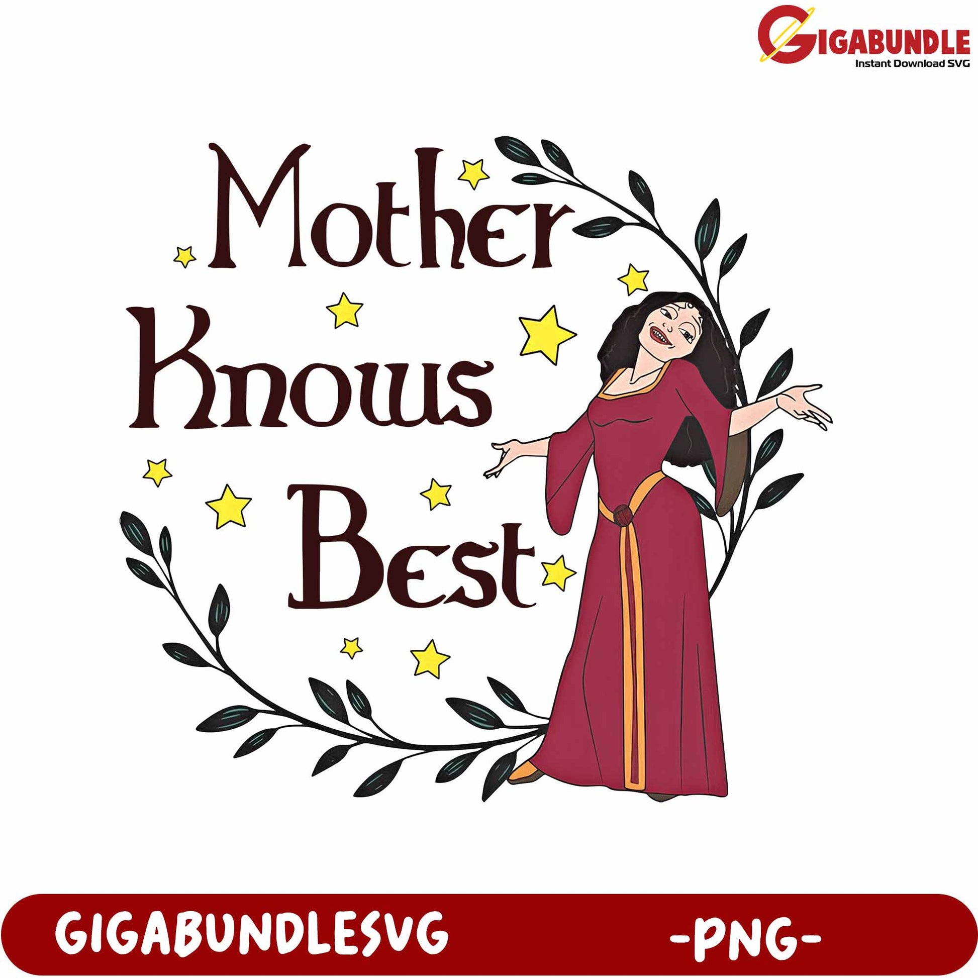 Mother Knows Best Inspirational PNG Graphic for Home Decor