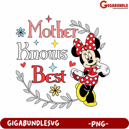 Mother Knows Best PNG Design with Cute Character Graphics