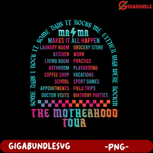 Motherhood Tour Graphic PNG - Fun Design for Moms