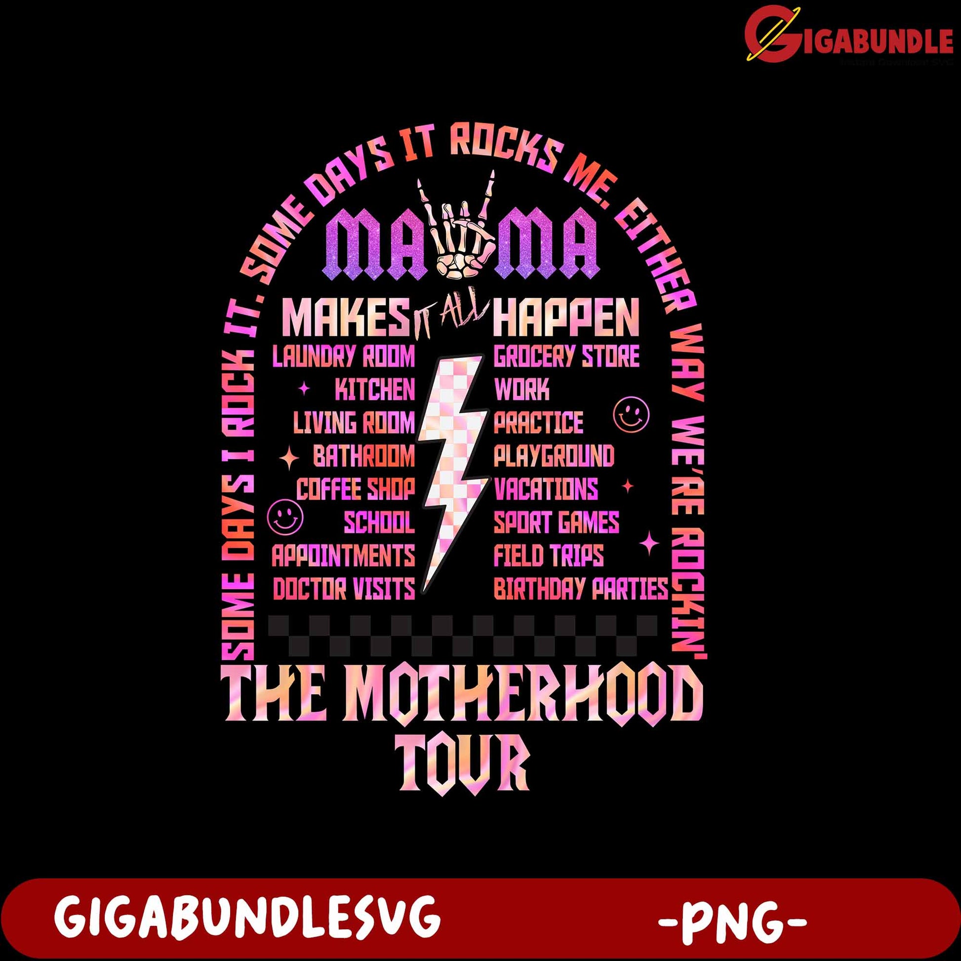 Motherhood Tour PNG Design Celebrating Everyday Chaos and Joy