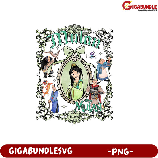 Mulan Disney Character Illustration PNG Format for Creative Projects
