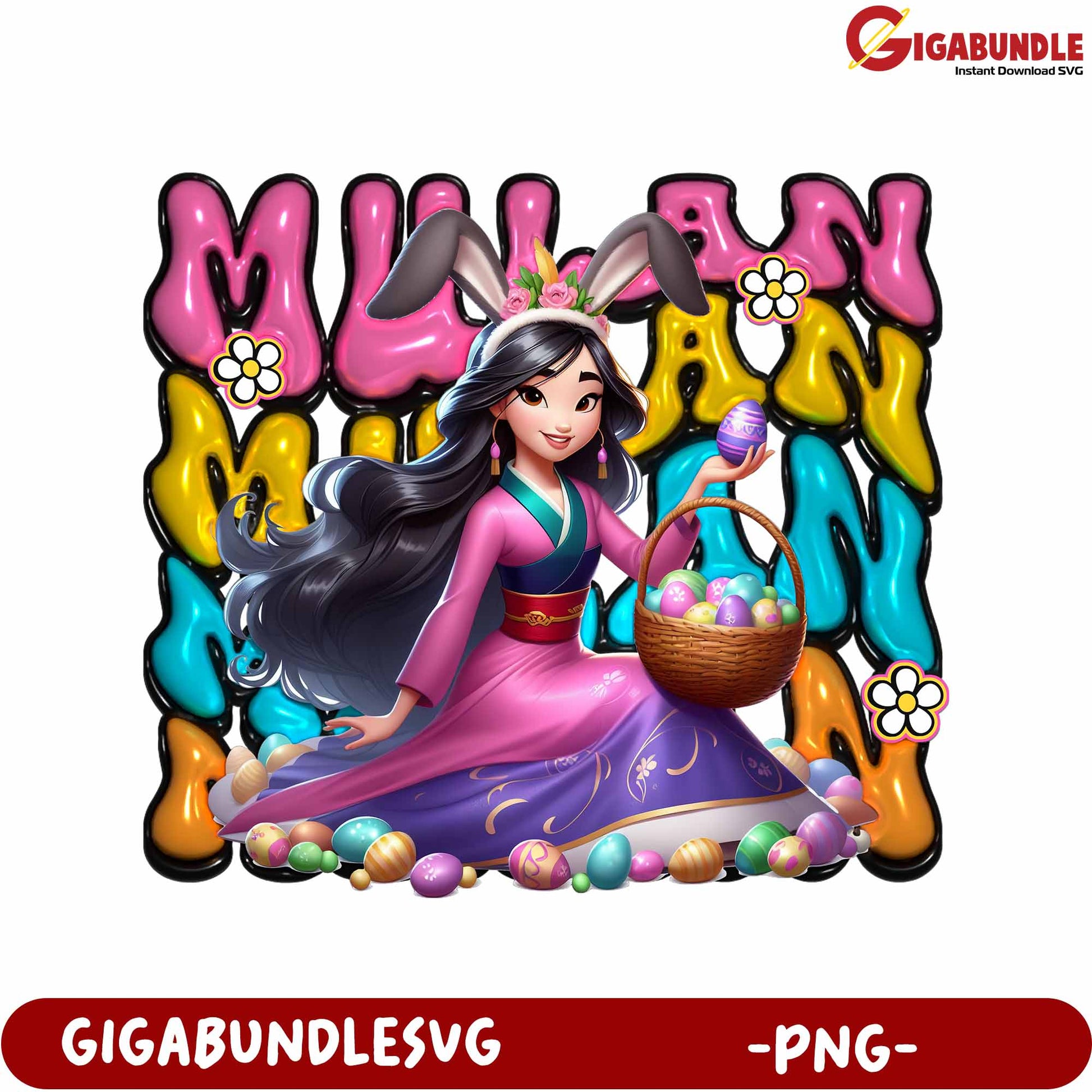Mulan Rabbit Easter PNG Graphic for Creative Projects