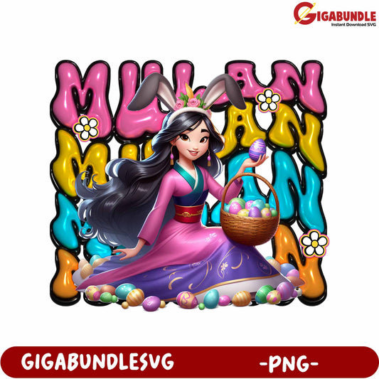 Mulan Rabbit Easter PNG Graphic for Creative Projects