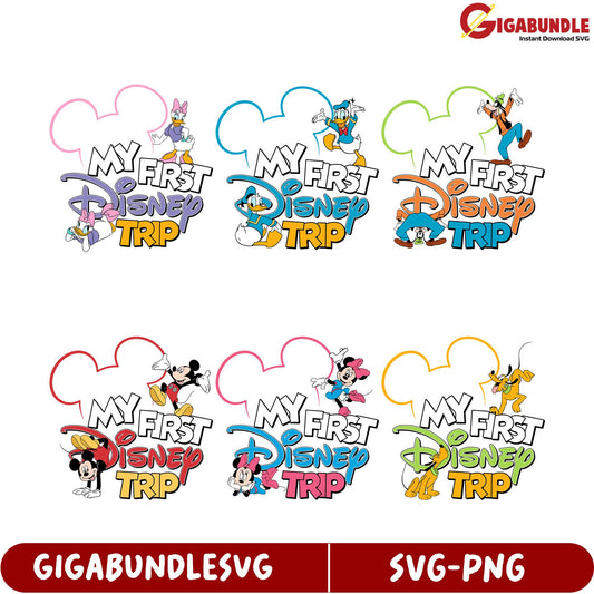 My First Disney Trip SVG Bundle  Fun & Colorful Designs