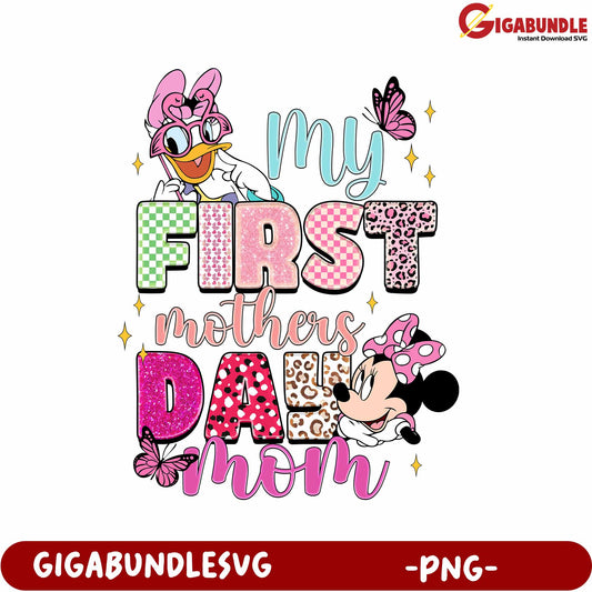 My First Mother's Day PNG Design with Disney Characters