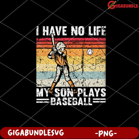 My Son Plays Baseball Funny Parent T-Shirt Design PNG