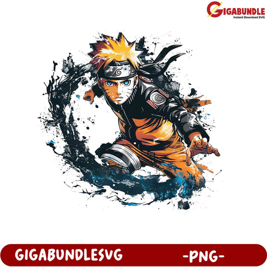 Naruto Action Scene PNG Art for Anime Fans and Collectors
