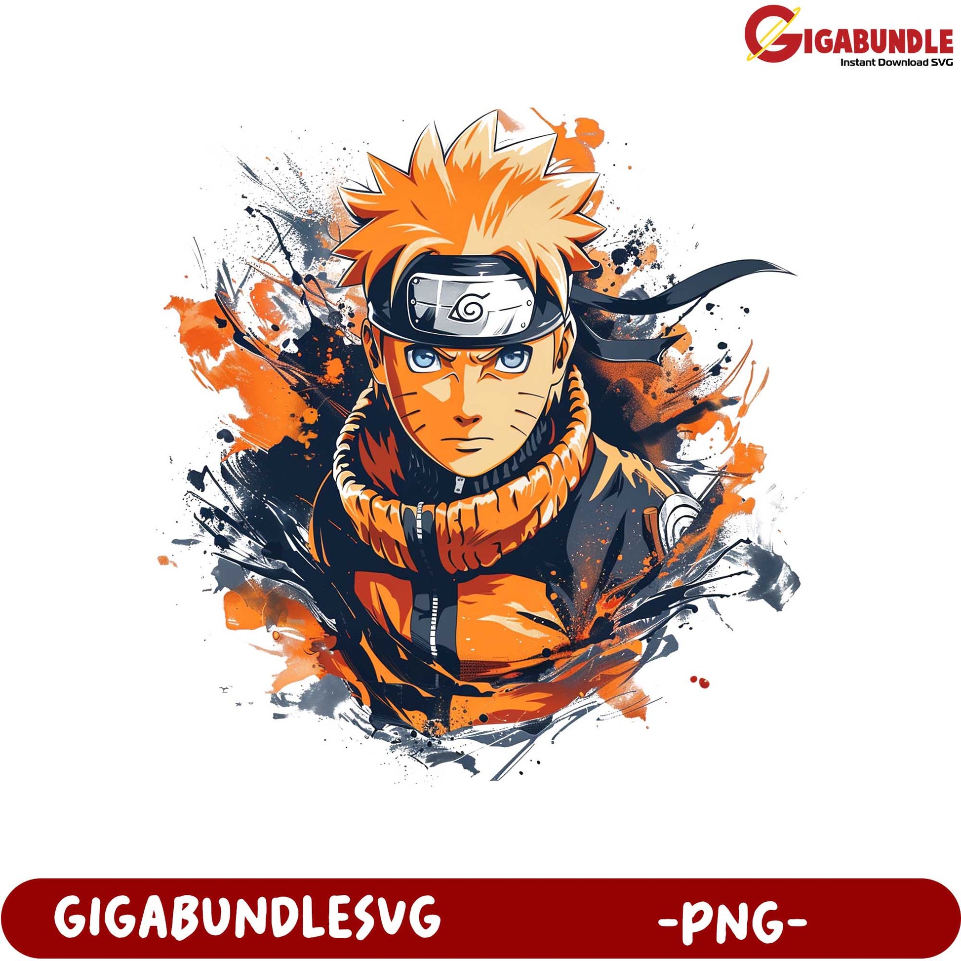 Naruto Animated Character Art Print in PNG Format Downloadable