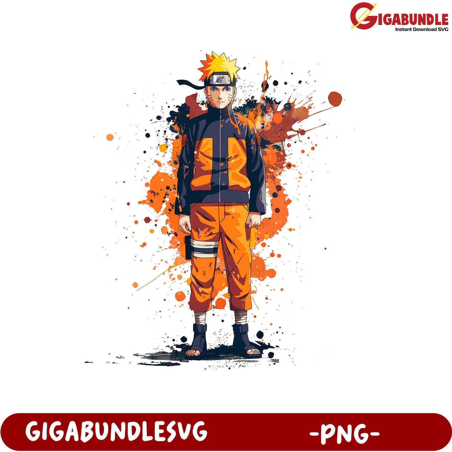 Naruto Character Art PNG Design for Digital Downloads