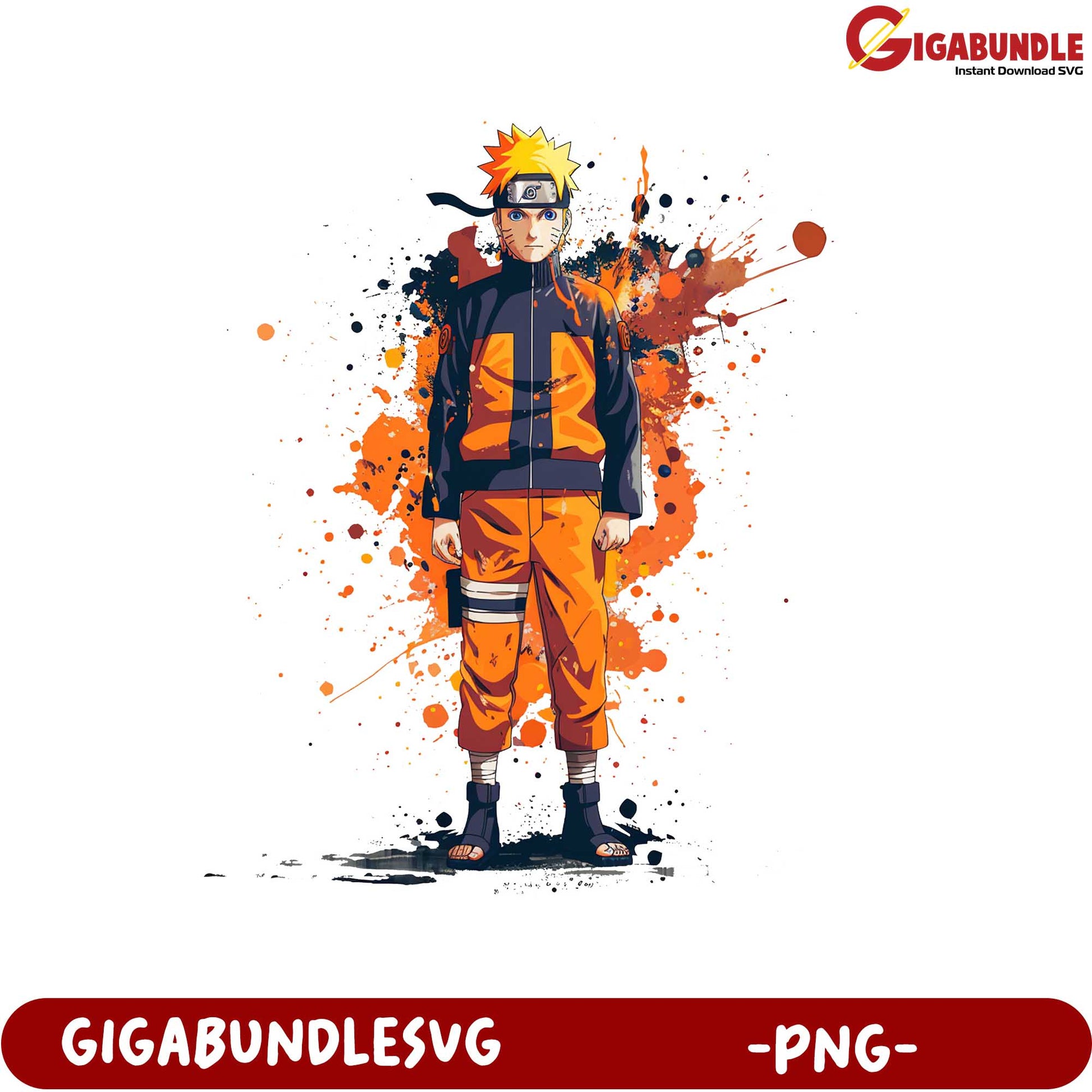 Naruto Character Art PNG Design for Digital Downloads