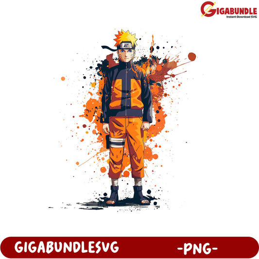 Naruto Character Art PNG Design for Digital Downloads