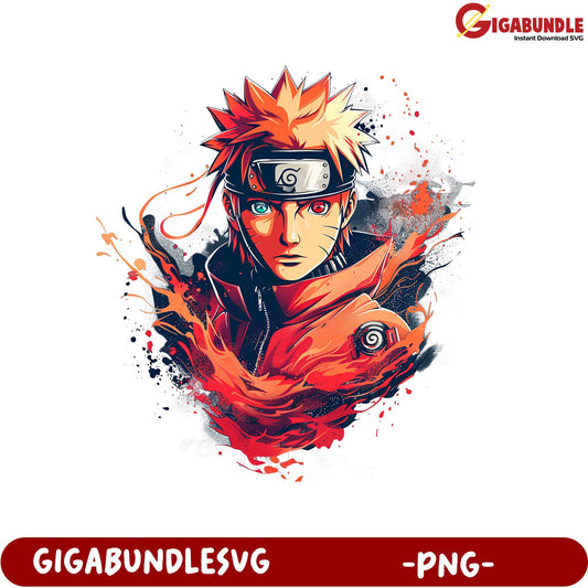 Naruto Character Design PNG File for Instant Download SVG Art