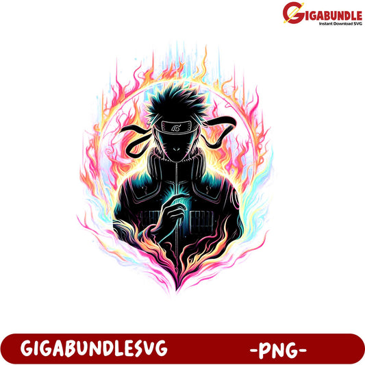Naruto Character Fire Design PNG Art for Fans and Collectors