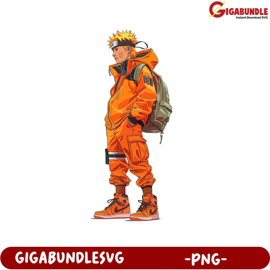 Naruto Character Orange Outfit PNG Download for Fans and Collectors