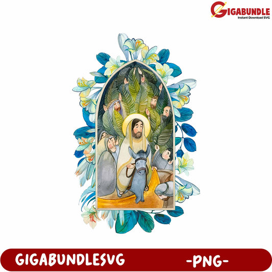 Nativity Scene Watercolor Art PNG for Holiday Decor Projects