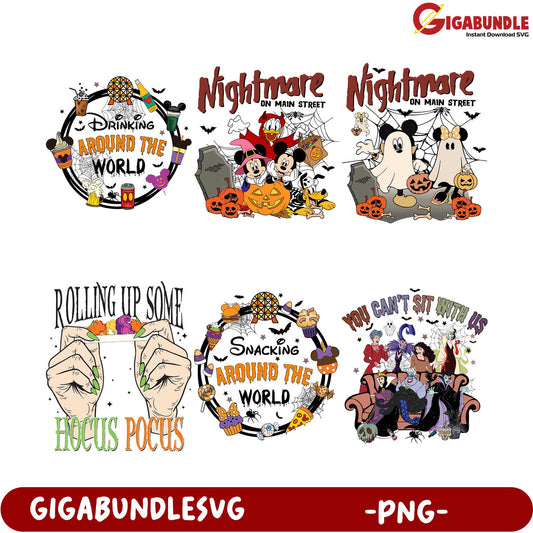 Nightmare on Main Street PNG Bundle for Halloween Crafts