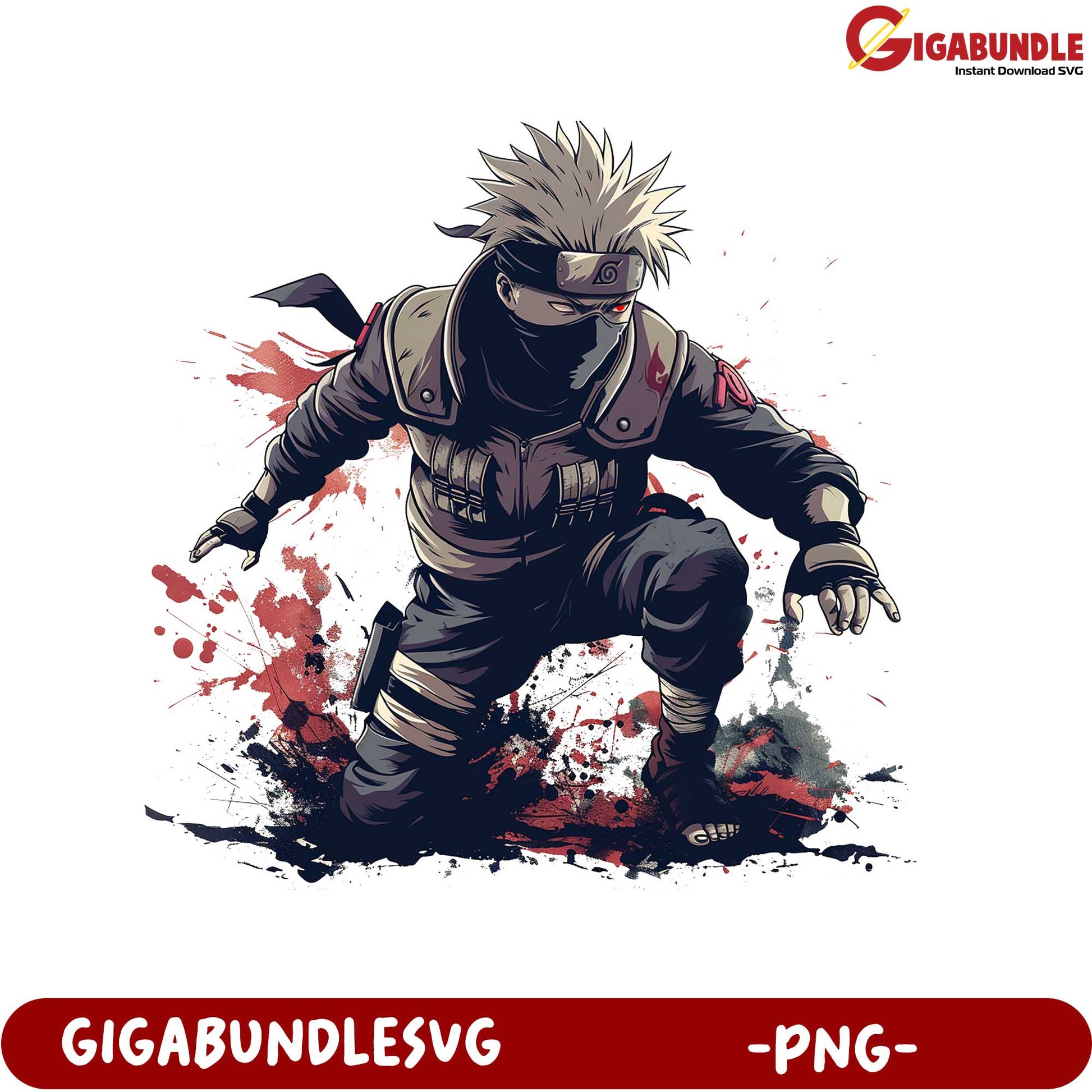 Ninja Character Art PNG Download for Fans of Anime Style Design