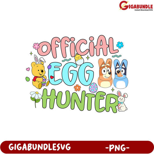 Official Egg Hunter Cute PNG Design for Easter Celebrations